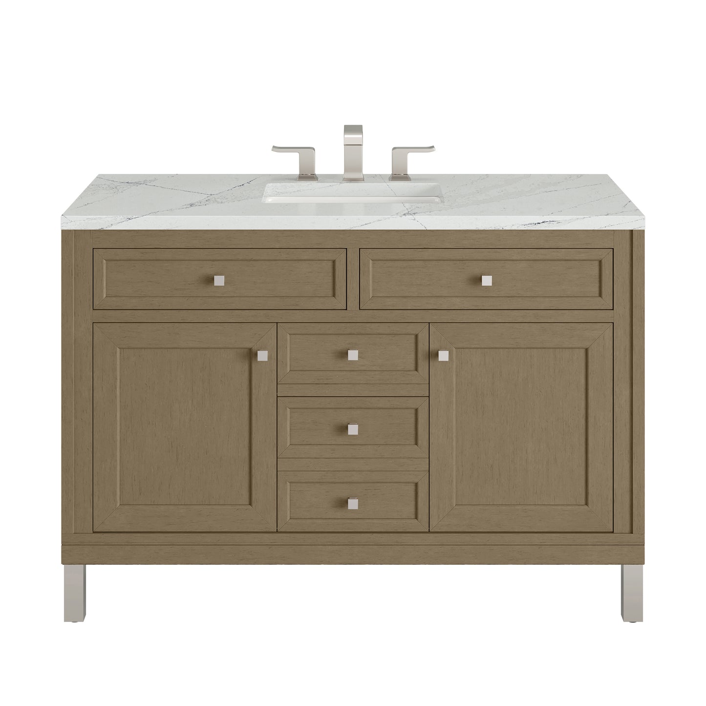 James Martin Vanities Chicago 48" Walnut Whisper Single Vanity With 3cm Ethereal Noctis Silestone Top