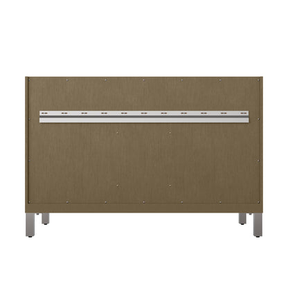 James Martin Vanities Chicago 48" Walnut Whisper Single Vanity With Single Hole 3cm White Zeus Silestone Top and Backsplash