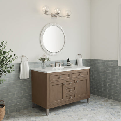 James Martin Vanities Chicago 48" Whitewashed Walnut Single Vanity With 3 cm Lime Delight Quartz Top