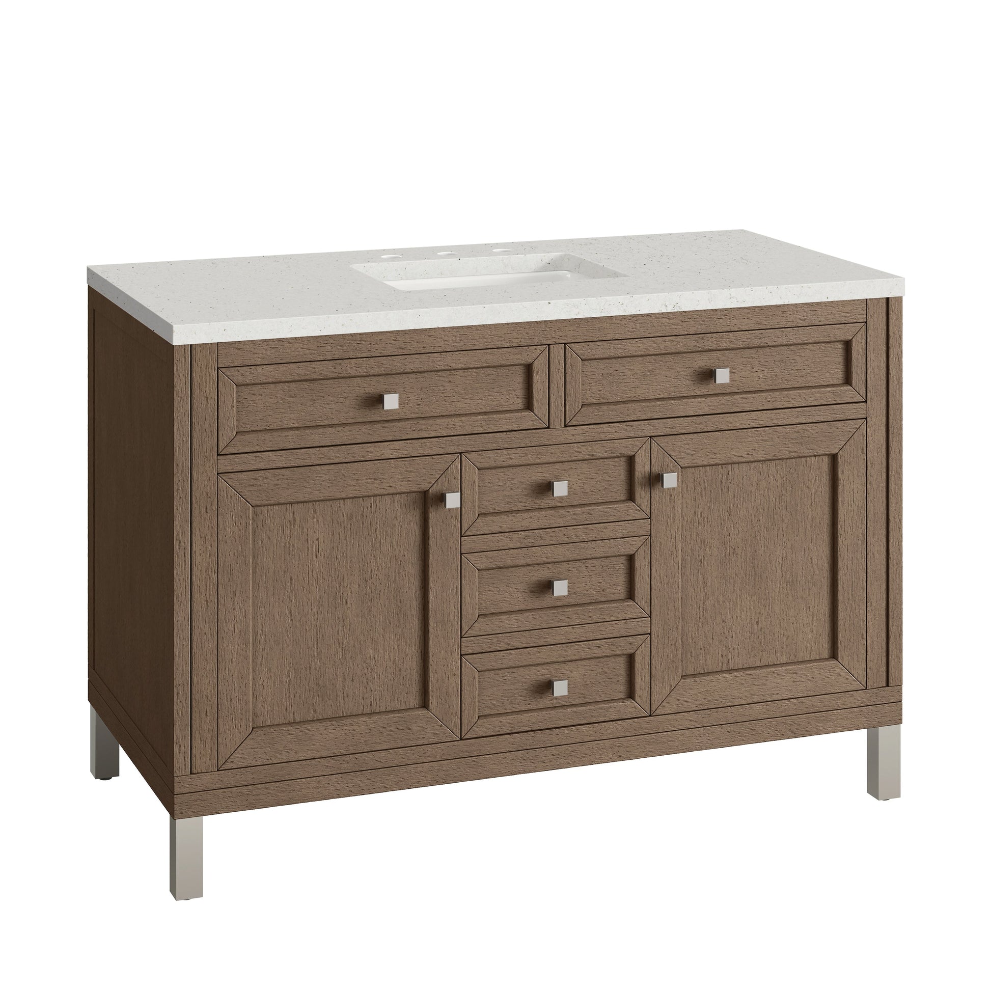 James Martin Vanities Chicago 48" Whitewashed Walnut Single Vanity With 3 cm Lime Delight Quartz Top