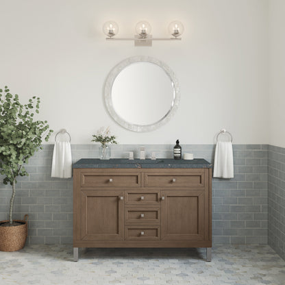 James Martin Vanities Chicago 48" Whitewashed Walnut Single Vanity With 3 cm Parisien Bleu Quartz Top