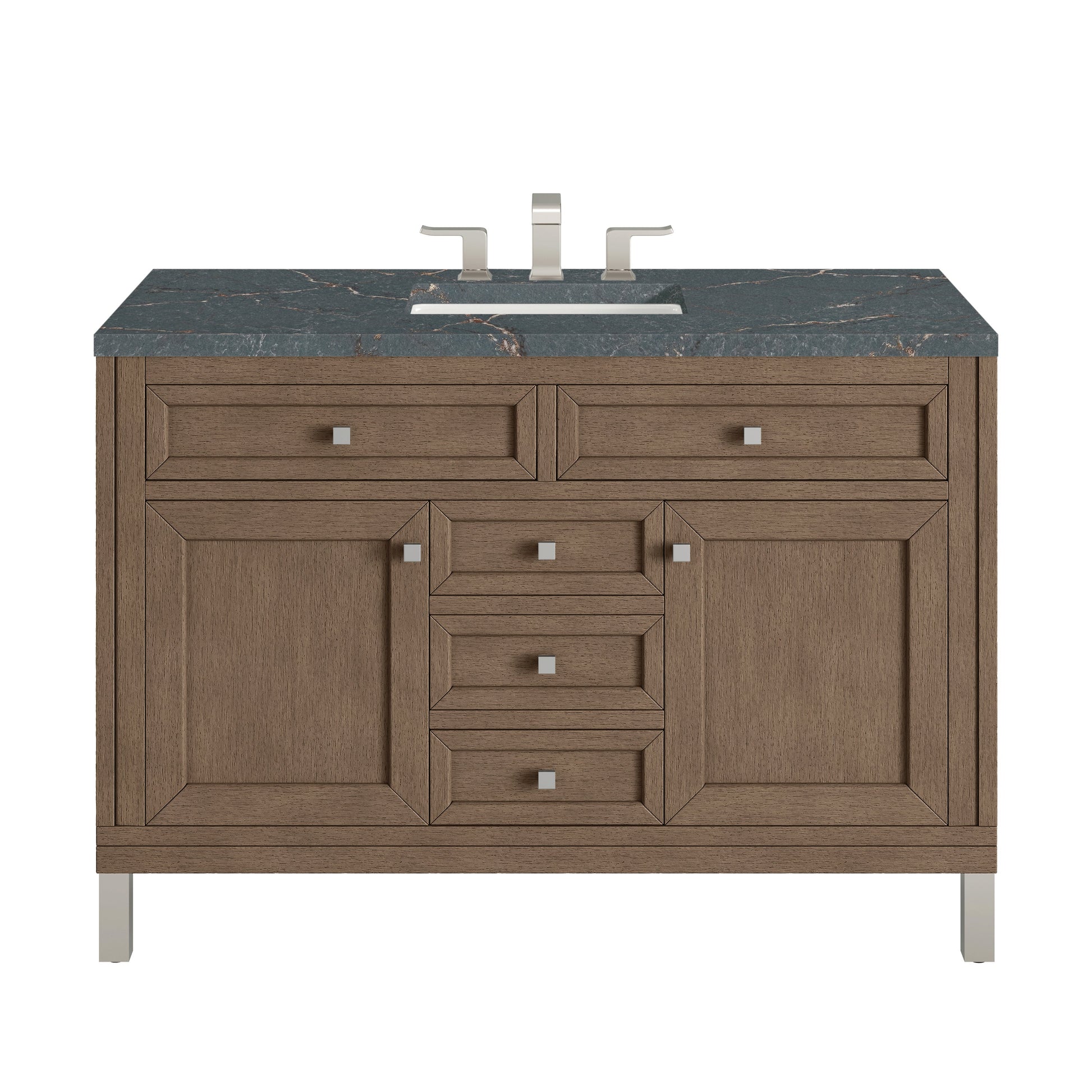 James Martin Vanities Chicago 48" Whitewashed Walnut Single Vanity With 3 cm Parisien Bleu Quartz Top