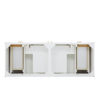 James Martin Vanities Chicago 60" Glossy White Double Vanity With 3 cm Parisien Bleu Silestone Top