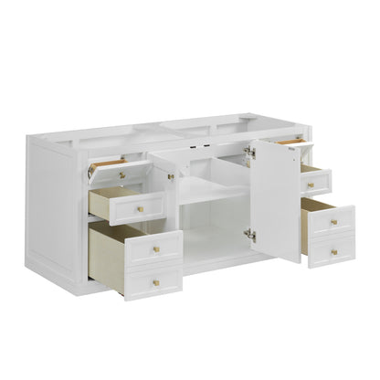 James Martin Vanities Chicago 60" Glossy White Double Vanity With 3cm Lime Delight Silestone Top