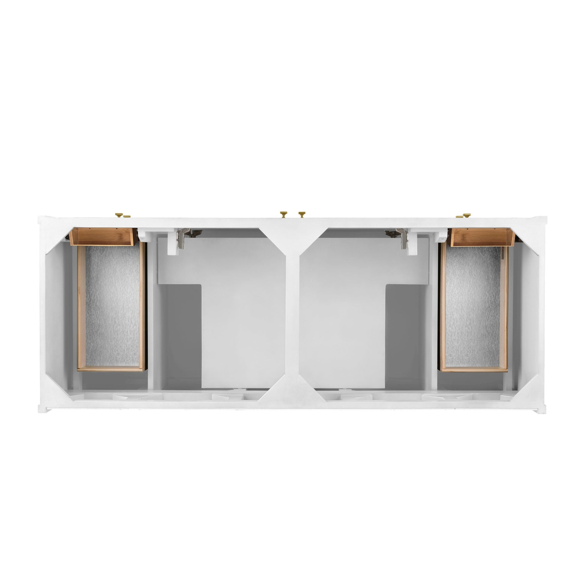 James Martin Vanities Chicago 60" Glossy White Double Vanity With 3cm Victorian Silver Silestone Top