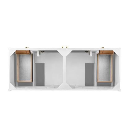 James Martin Vanities Chicago 60" Glossy White Double Vanity With 3cm White Zeus Silestone Top