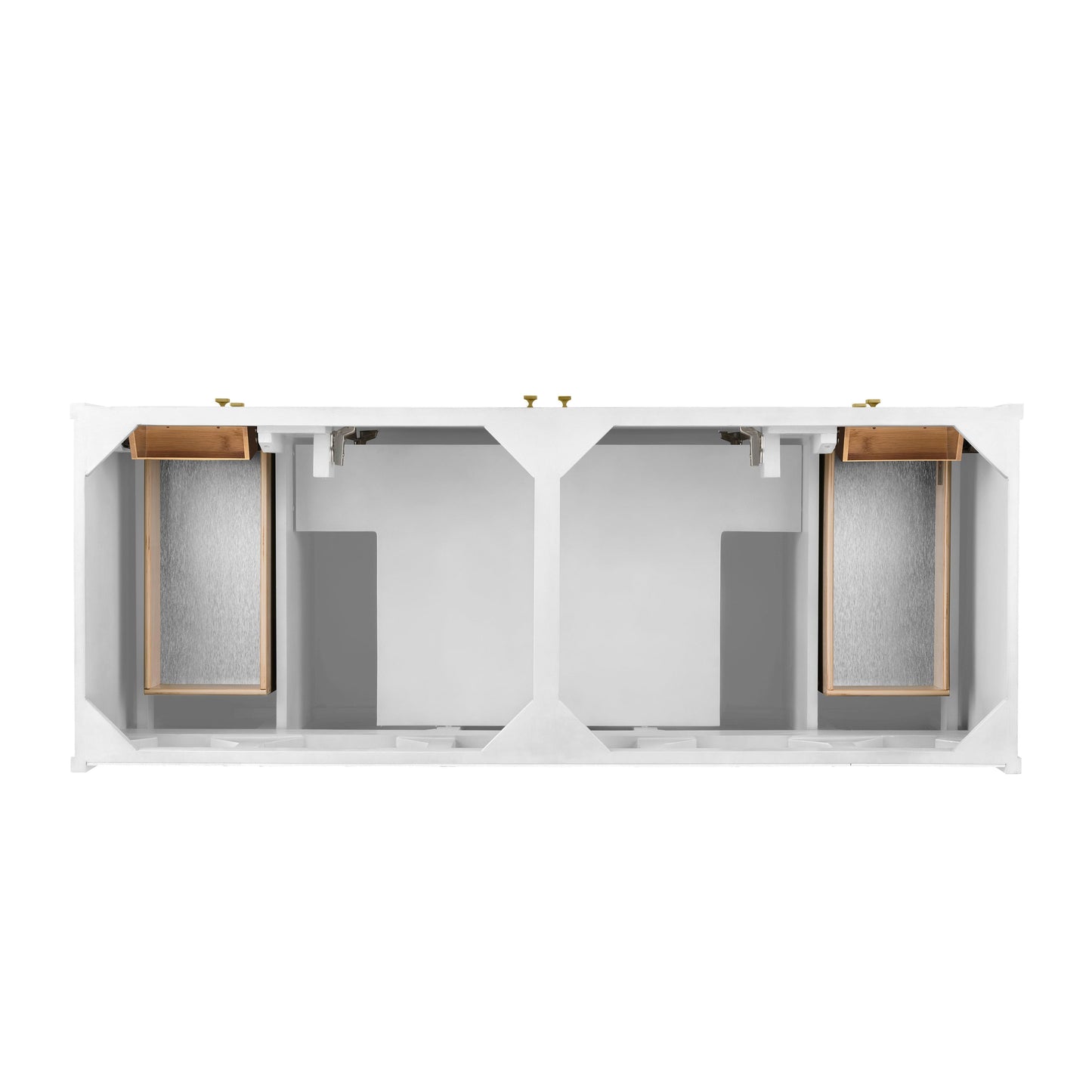 James Martin Vanities Chicago 60" Glossy White Double Vanity With Single Hole 3cm White Zeus Silestone Top and Backsplash