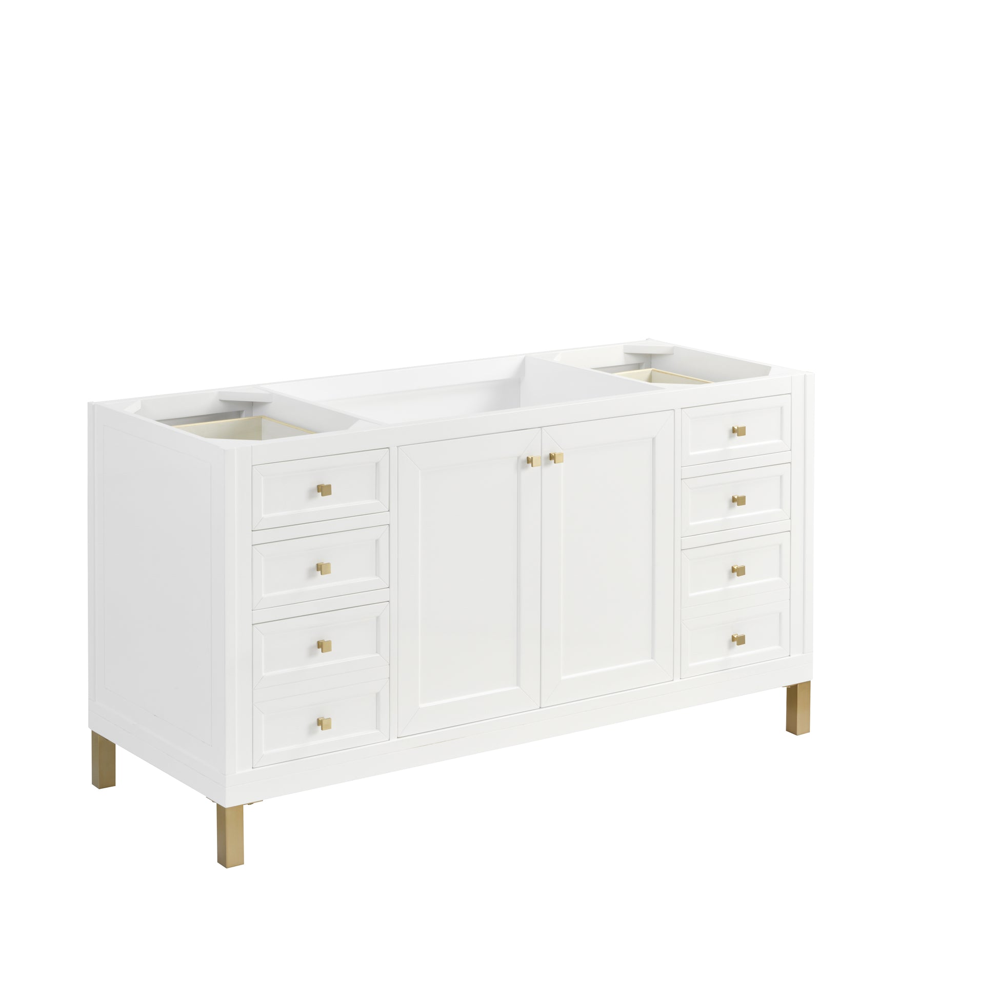 James Martin Vanities Chicago 60" Glossy White Single Vanity With 3cm Arctic Fall Solid Surface Top