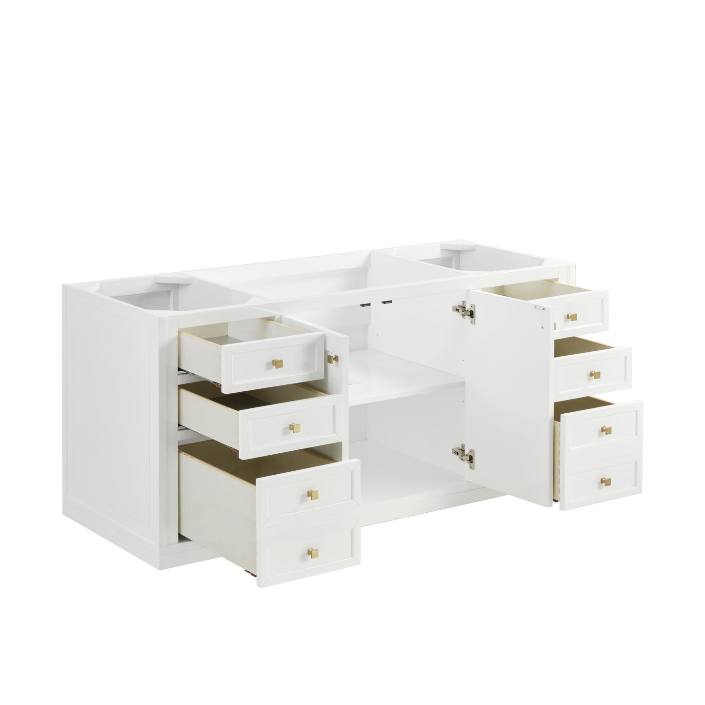 James Martin Vanities Chicago 60" Glossy White Single Vanity With 3cm White Zeus Silestone Top