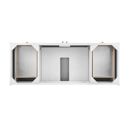 James Martin Vanities Chicago 60" Glossy White Single Vanity With Single Hole 3cm White Zeus Silestone Top and Backsplash