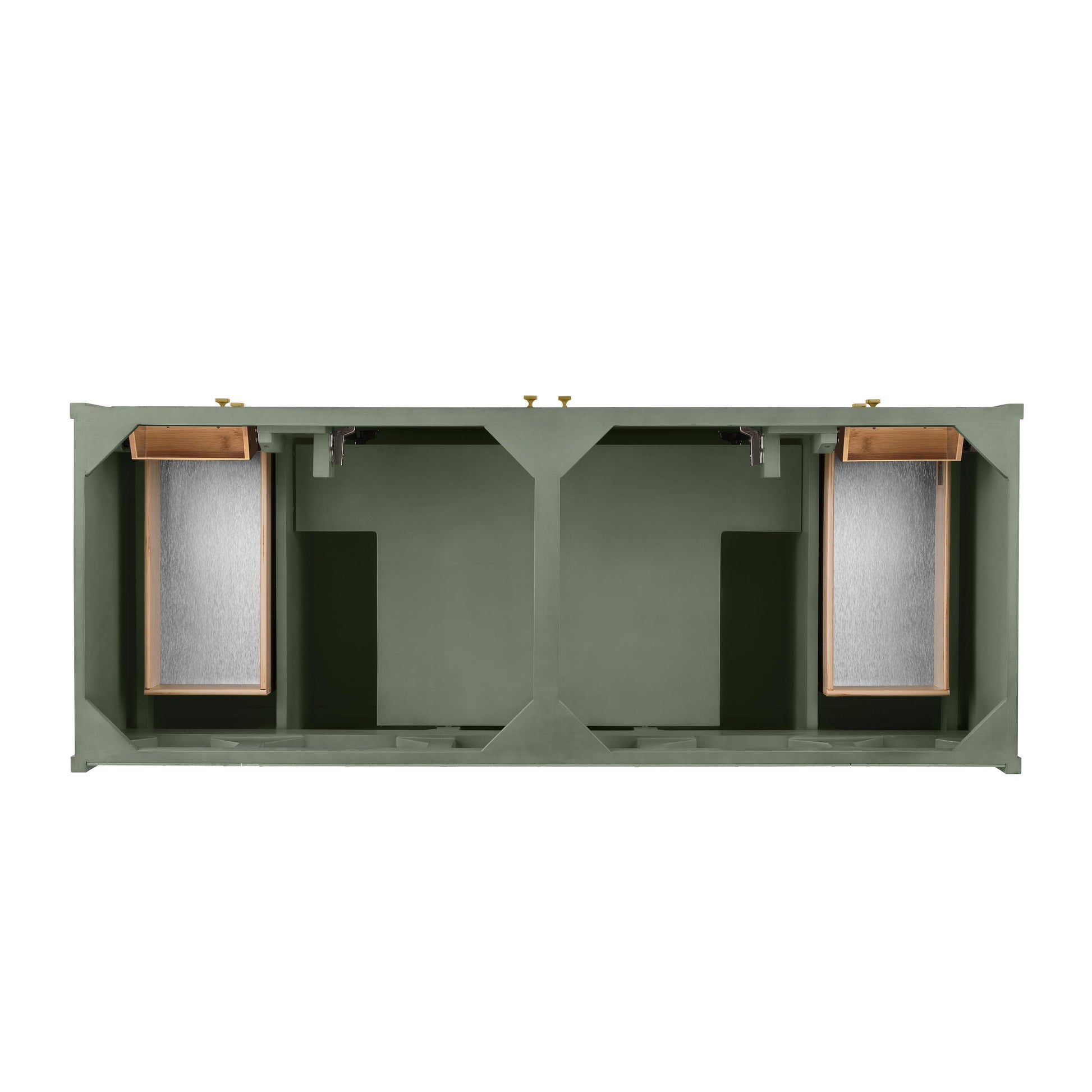 James Martin Vanities Chicago 60" Smokey Celadon Double Vanity With 3cm Eternal Jasmine Pearl Silestone Top