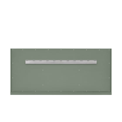 James Martin Vanities Chicago 60" Smokey Celadon Double Vanity With Single Hole 3cm White Zeus Silestone Top and Backsplash