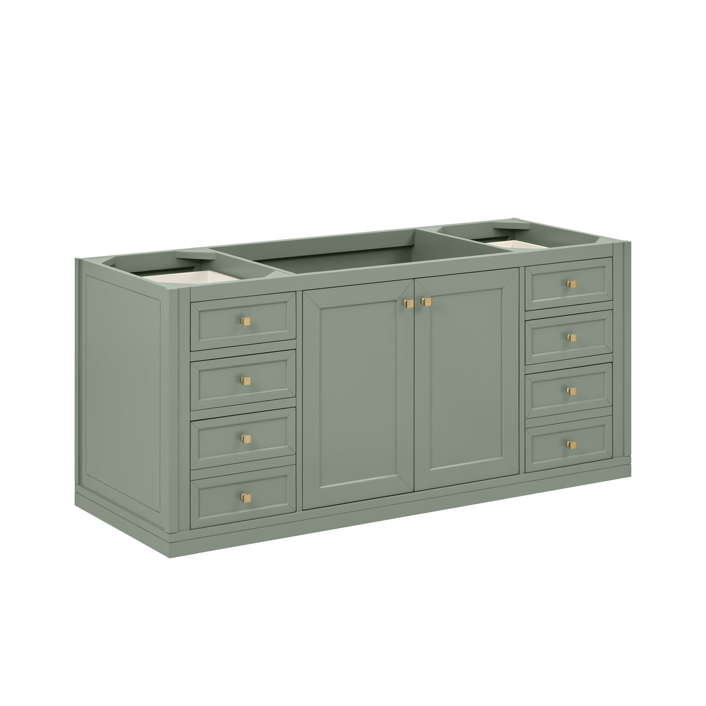 James Martin Vanities Chicago 60" Smokey Celadon Single Vanity With 3cm Eternal Jasmine Pearl Silestone Top