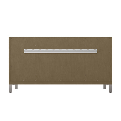 James Martin Vanities Chicago 60" Walnut Whisper Double Vanity With 3cm Lime Delight Silestone Top