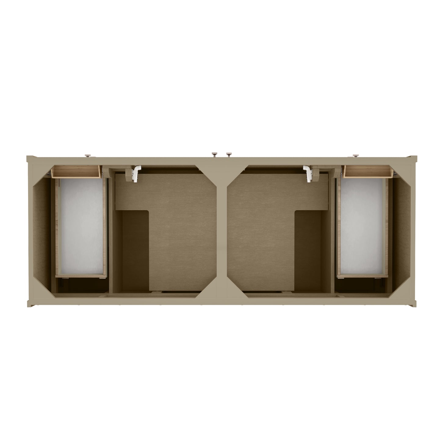 James Martin Vanities Chicago 60" Walnut Whisper Double Vanity With Single Hole 3cm White Zeus Silestone Top and Backsplash