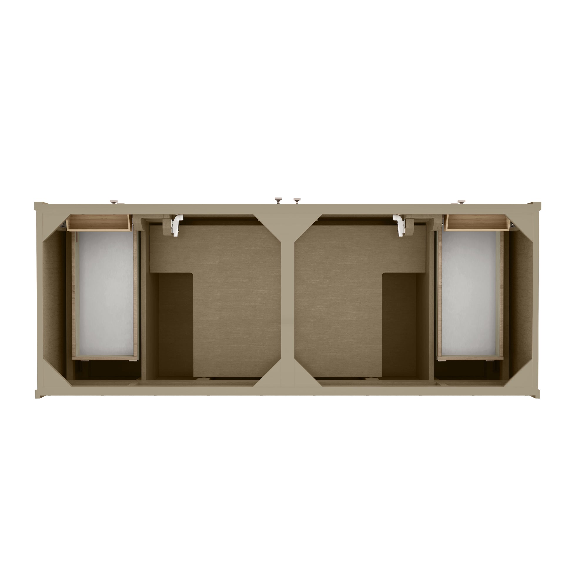 James Martin Vanities Chicago 60" Walnut Whisper Double Vanity With Single Hole 3cm White Zeus Silestone Top and Backsplash