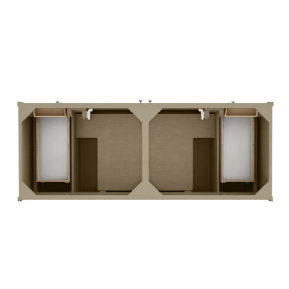 James Martin Vanities Chicago 60" Walnut Whisper Double Vanity With Single Hole 3cm White Zeus Silestone Top and Backsplash