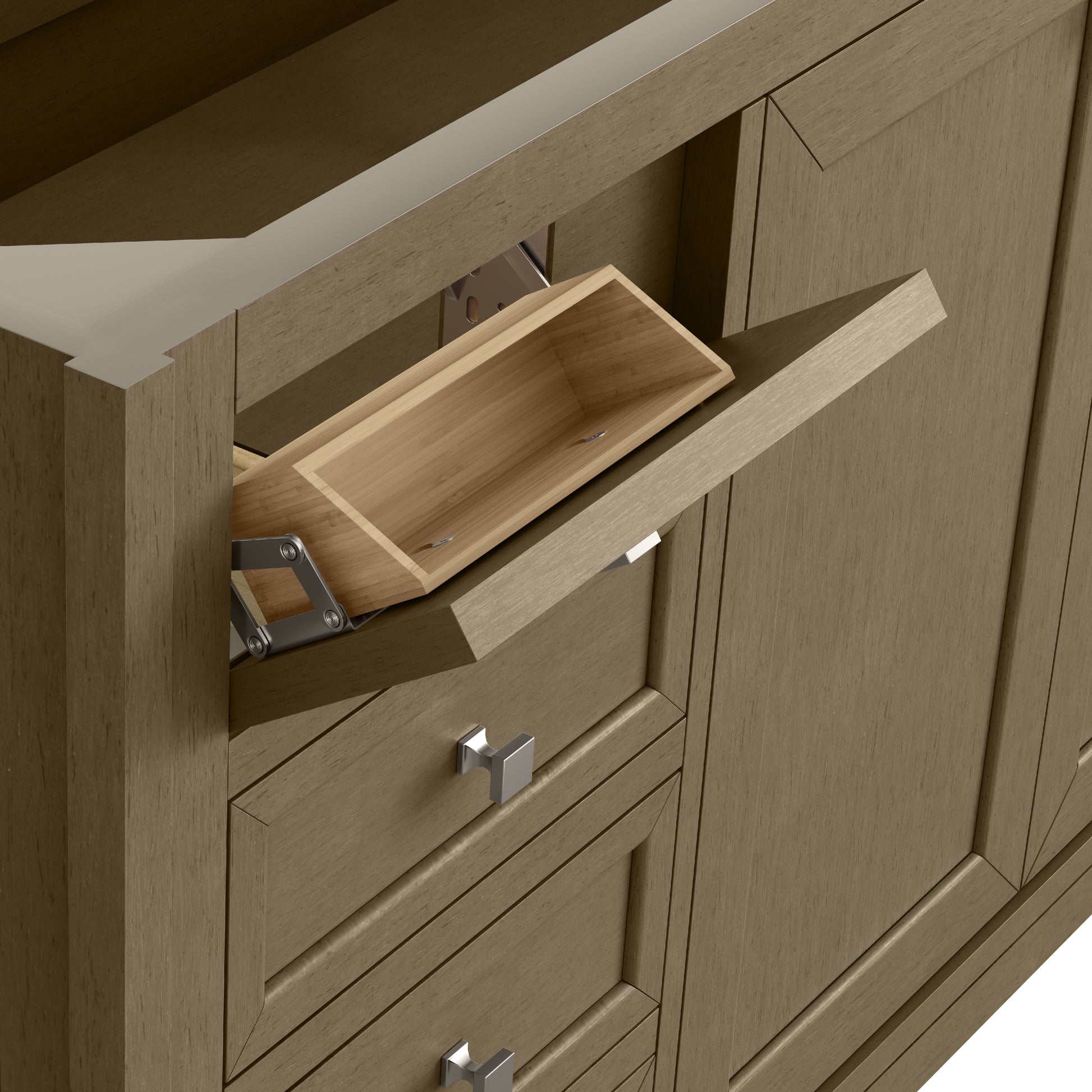 James Martin Vanities Chicago 60" Walnut Whisper Double Vanity With Single Hole 3cm White Zeus Silestone Top and Backsplash