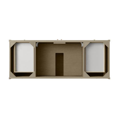 James Martin Vanities Chicago 60" Walnut Whisper Single Vanity With 3 cm Parisien Bleu Silestone Top and FreePower Wireless Charger