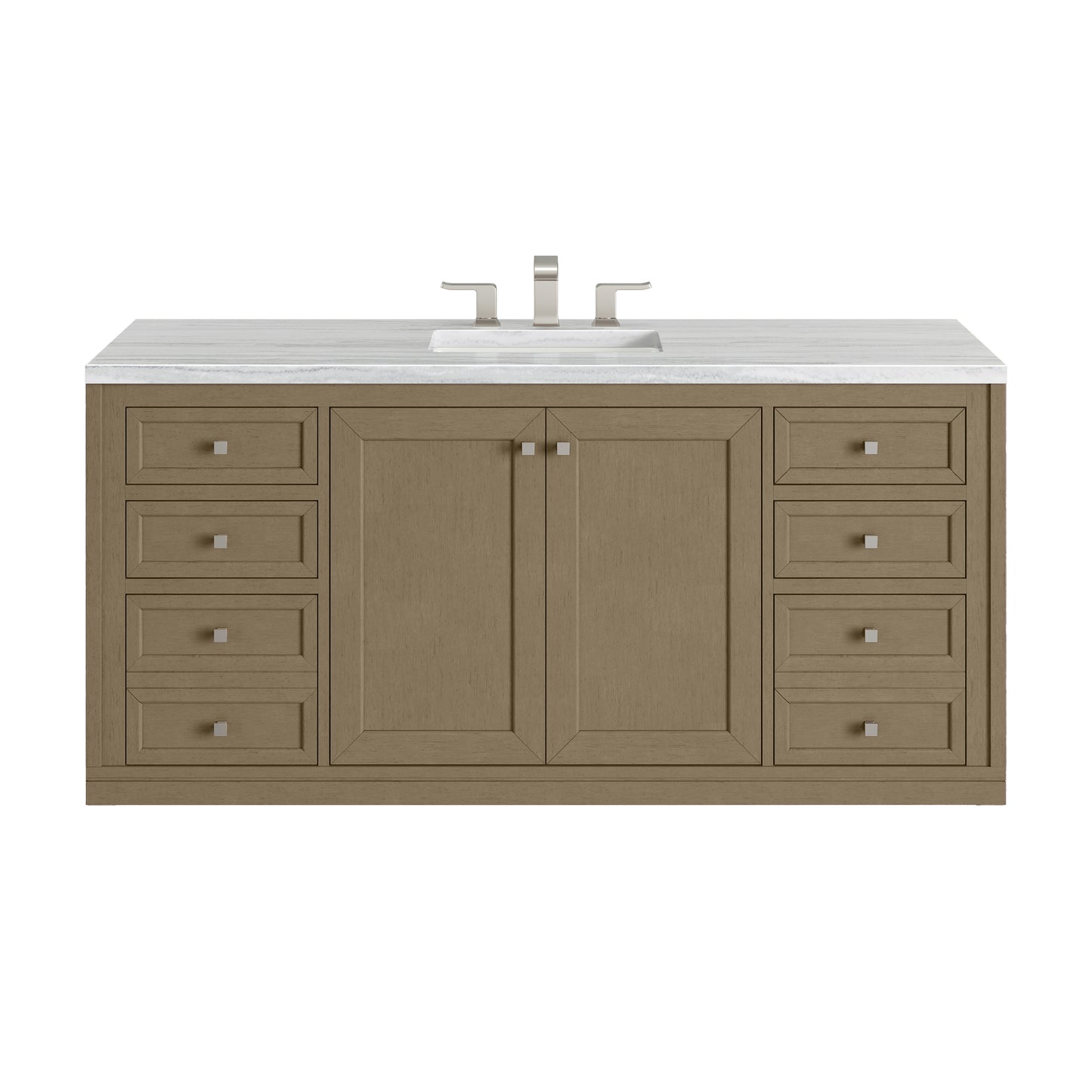 James Martin Vanities Chicago 60" Walnut Whisper Single Vanity With 3cm Arctic Fall Solid Surface Top