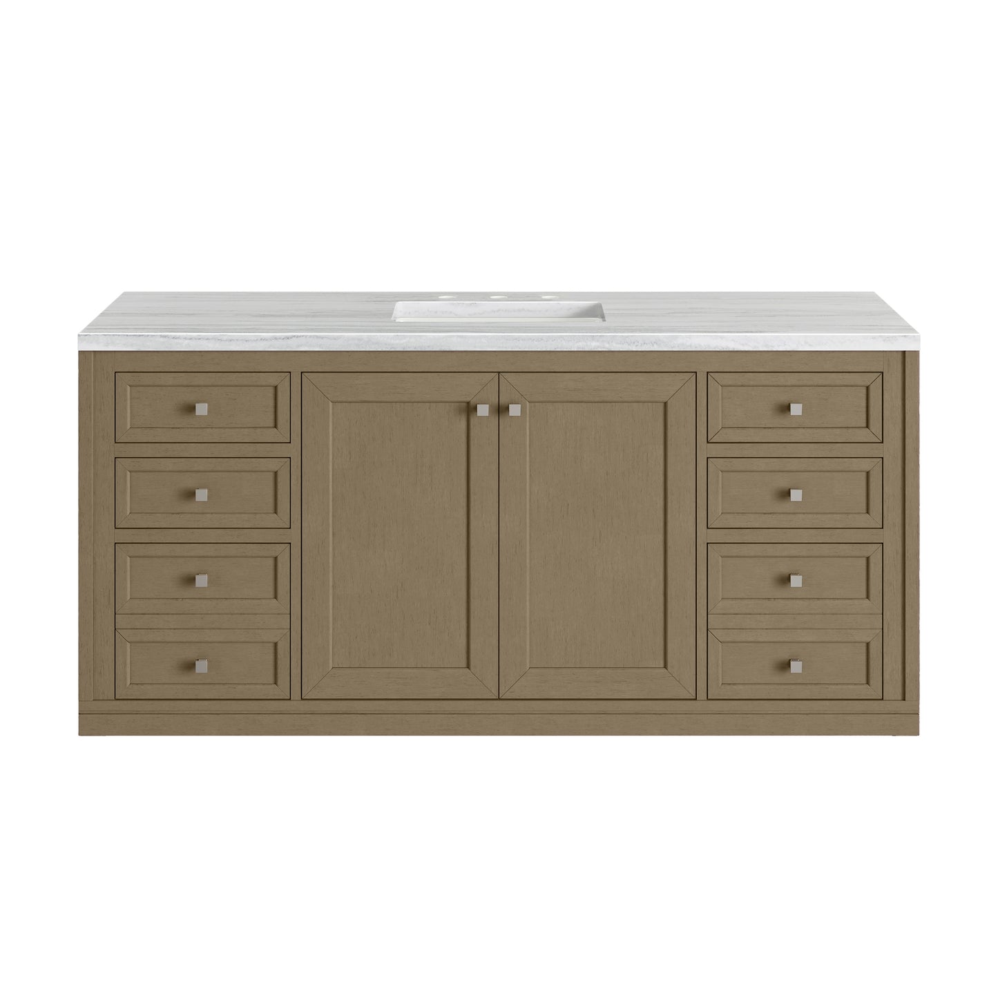 James Martin Vanities Chicago 60" Walnut Whisper Single Vanity With 3cm Arctic Fall Solid Surface Top