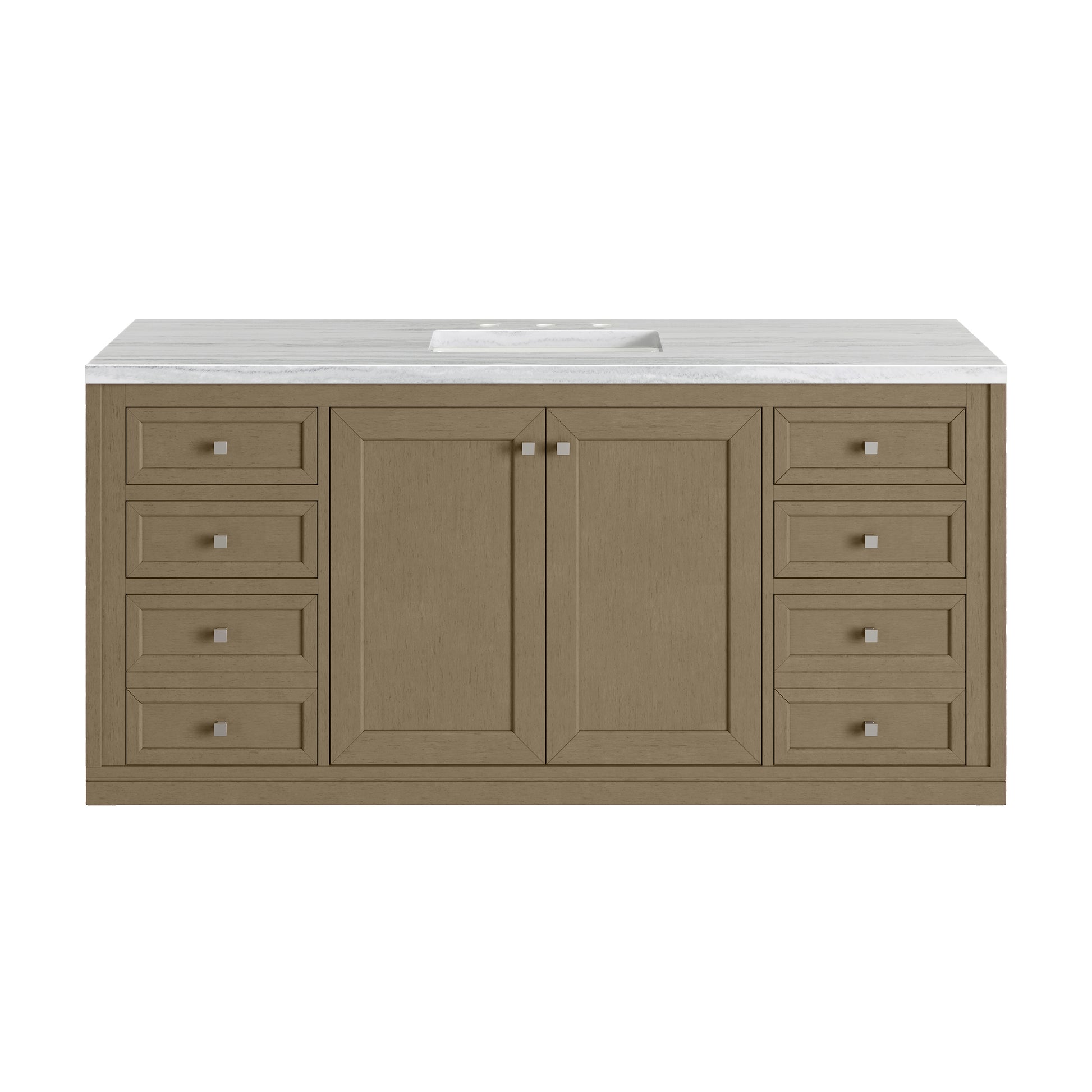 James Martin Vanities Chicago 60" Walnut Whisper Single Vanity With 3cm Arctic Fall Solid Surface Top