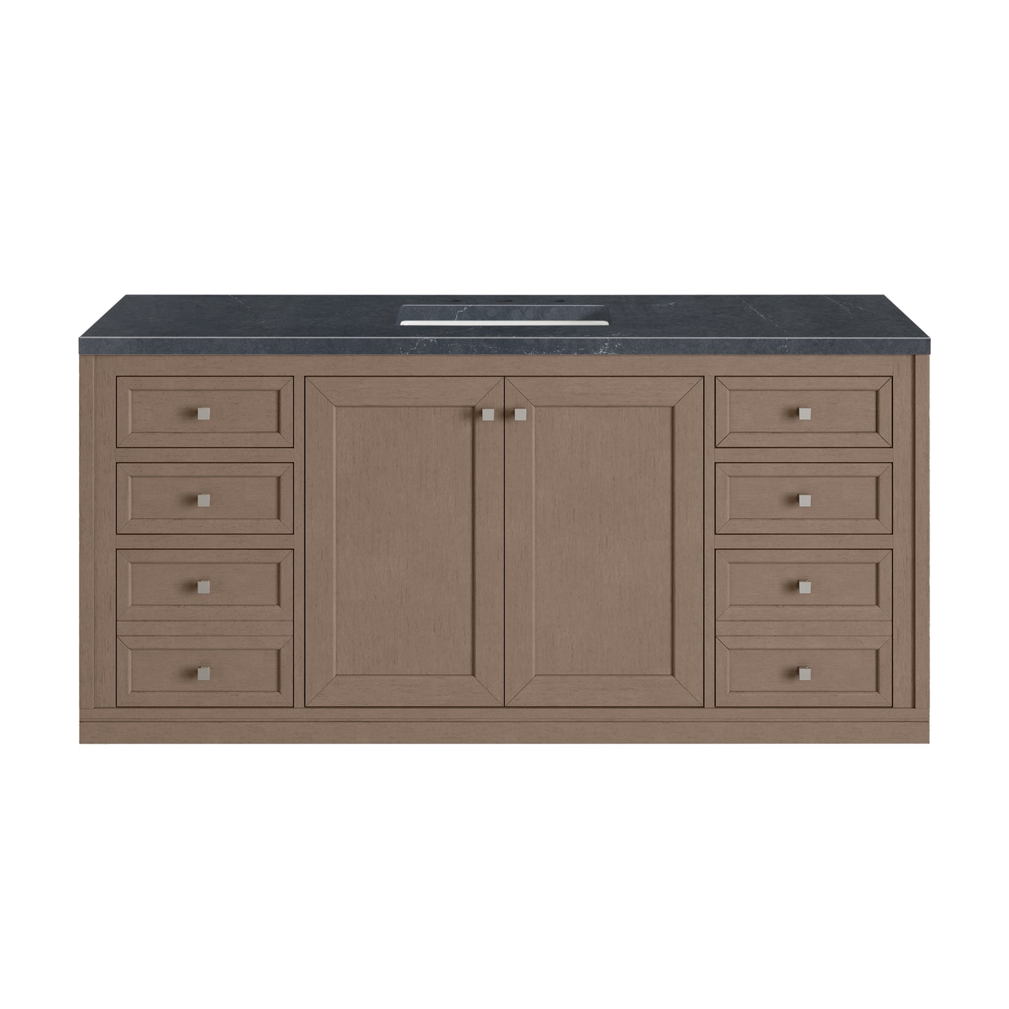 James Martin Vanities Chicago 60" Walnut Whisper Single Vanity With 3cm Charcoal Soapstone Silestone Top