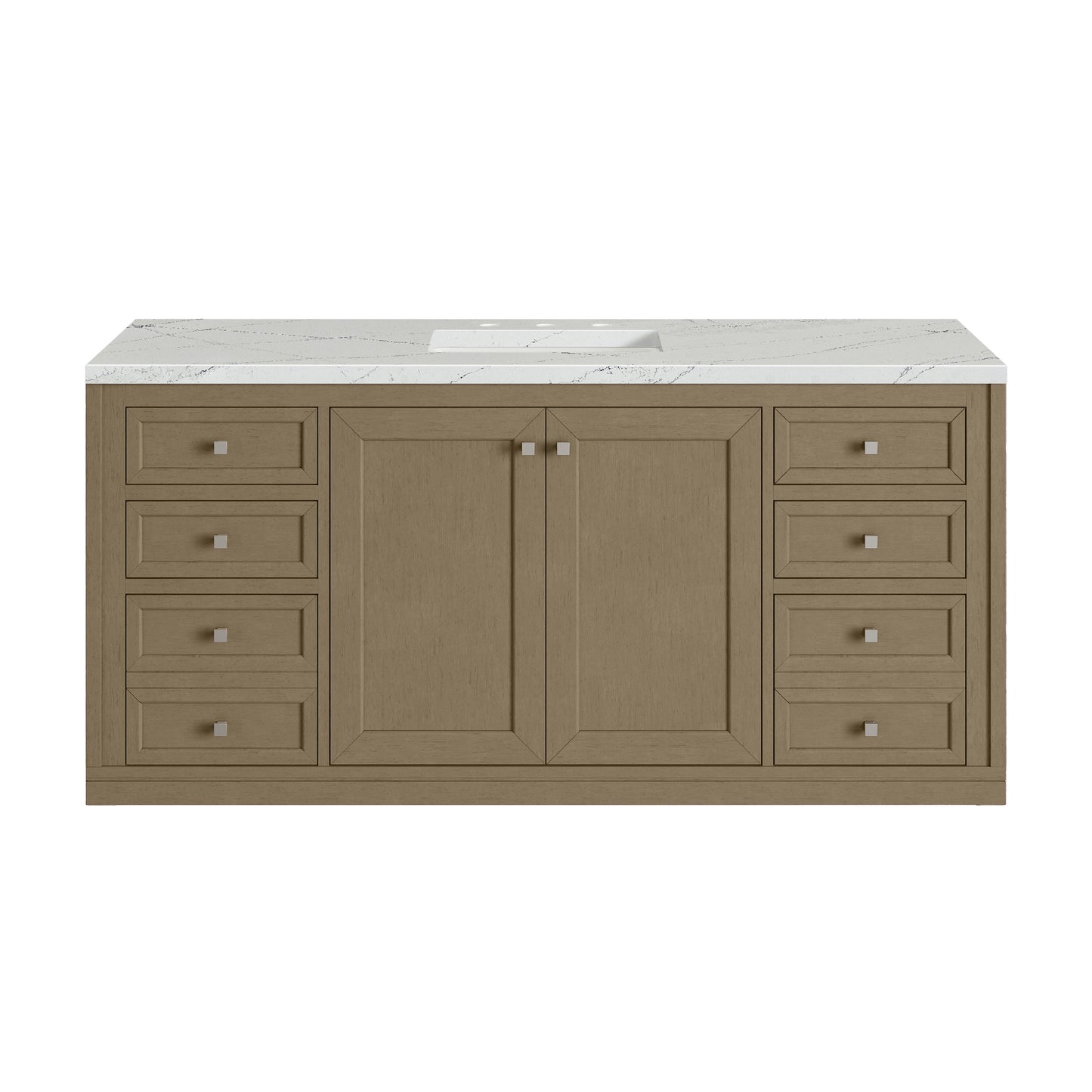 James Martin Vanities Chicago 60" Walnut Whisper Single Vanity With 3cm Ethereal Noctis Silestone Top