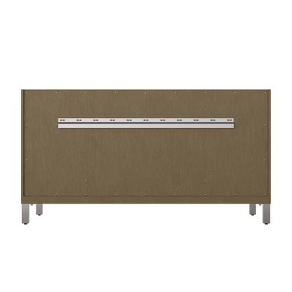 James Martin Vanities Chicago 60" Walnut Whisper Single Vanity With Single Hole 3cm White Zeus Silestone Top and Backsplash