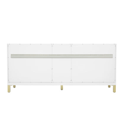 James Martin Vanities Chicago 72" Glossy White Double Vanity With 3 cm Parisien Bleu Silestone Top