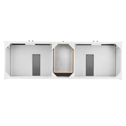 James Martin Vanities Chicago 72" Glossy White Double Vanity With 3cm Charcoal Soapstone Silestone Top