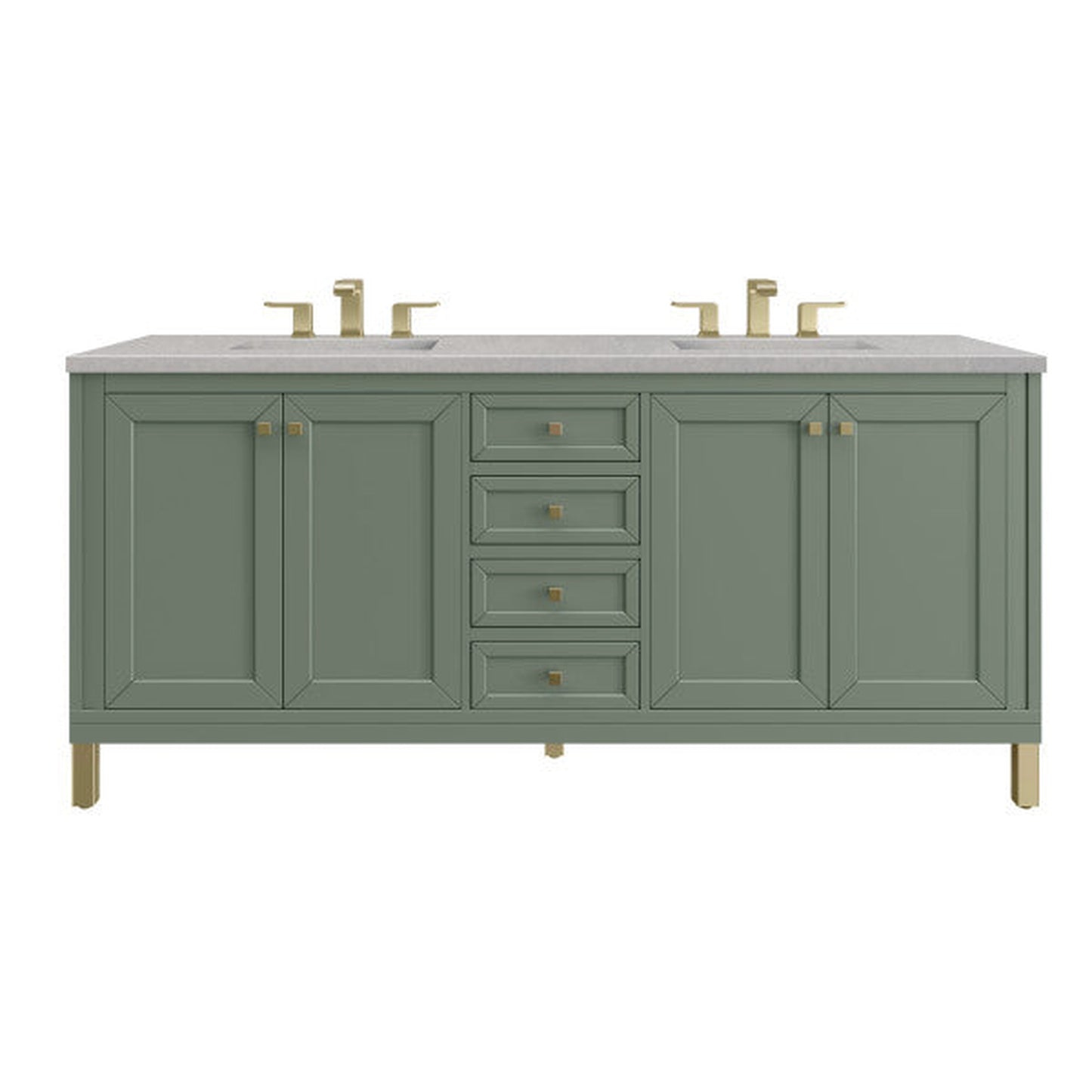 James Martin Vanities Chicago 72" Smokey Celadon Double Vanity With 3cm Eternal Serena Top