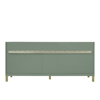 James Martin Vanities Chicago 72" Smokey Celadon Double Vanity With 3cm Victorian Silver Silestone Top