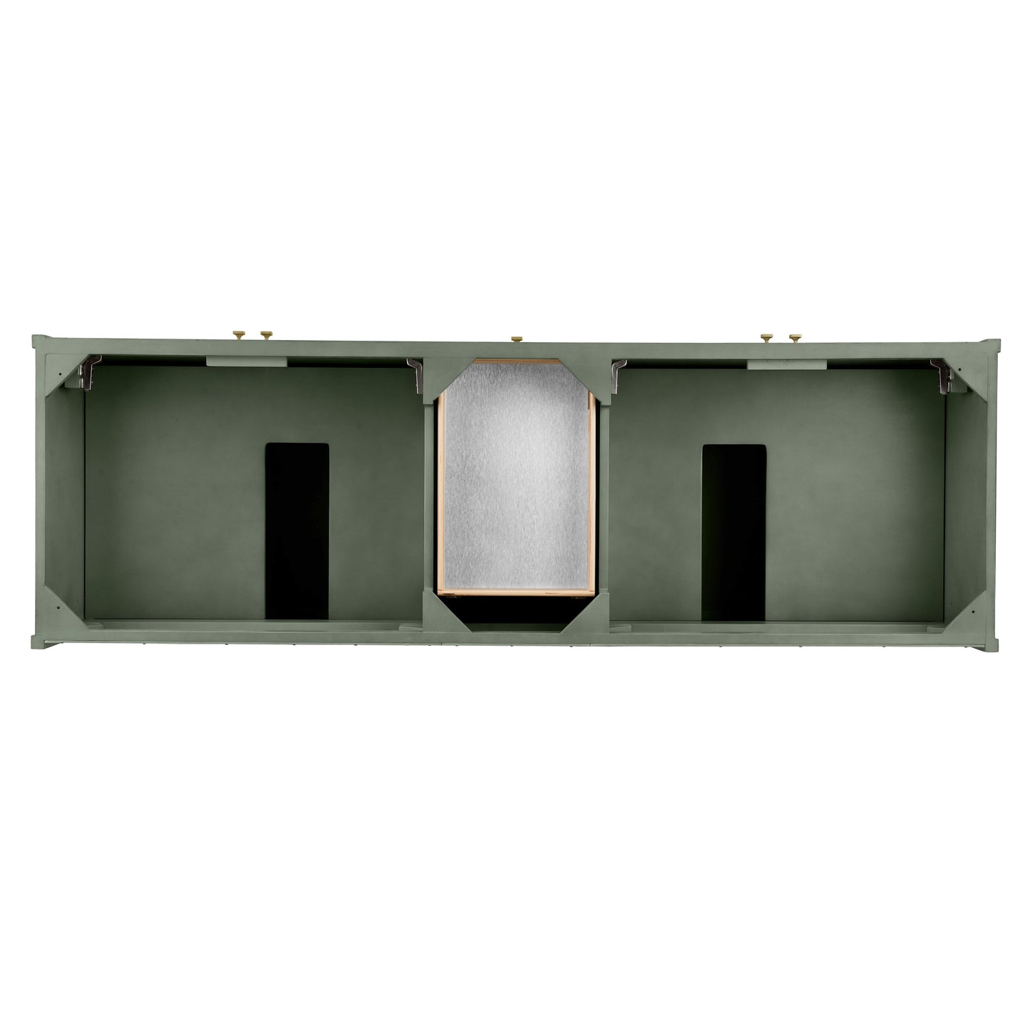 James Martin Vanities Chicago 72" Smokey Celadon Double Vanity With 3cm White Zeus Silestone Top