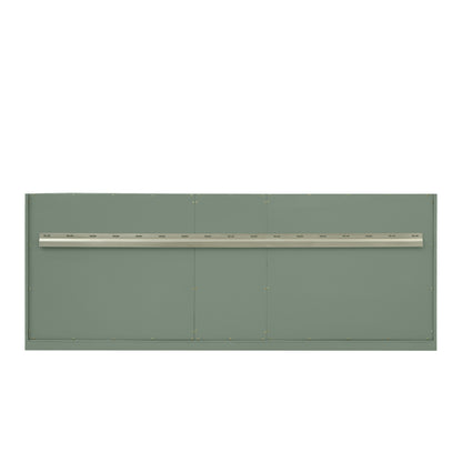 James Martin Vanities Chicago 72" Smokey Celadon Double Vanity With Single Hole 3cm White Zeus Silestone Top and Backsplash