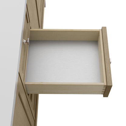 James Martin Vanities Chicago 72" Walnut Whisper Double Vanity With Single Hole 3cm White Zeus Silestone Top and Backsplash