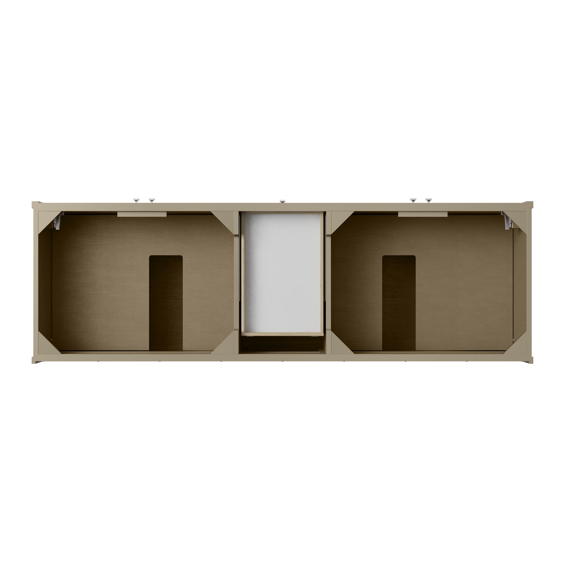 James Martin Vanities Chicago 72" Walnut Whisper Double Vanity With Single Hole 3cm White Zeus Silestone Top and Backsplash