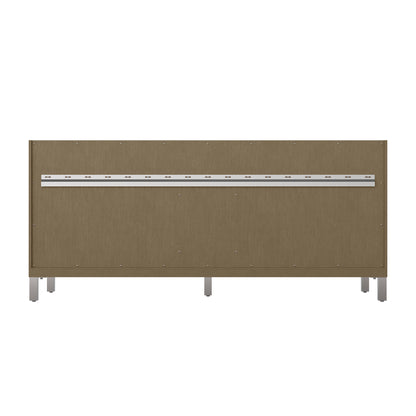 James Martin Vanities Chicago 72" Walnut Whisper Double Vanity With Single Hole 3cm White Zeus Silestone Top and Backsplash