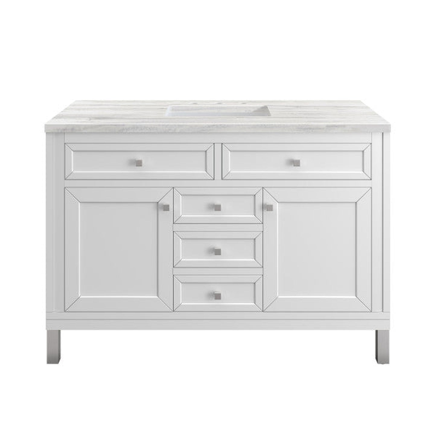 James Martin Vanities Chicago Brushed Nickel Knobs and Legs Set for V48"
