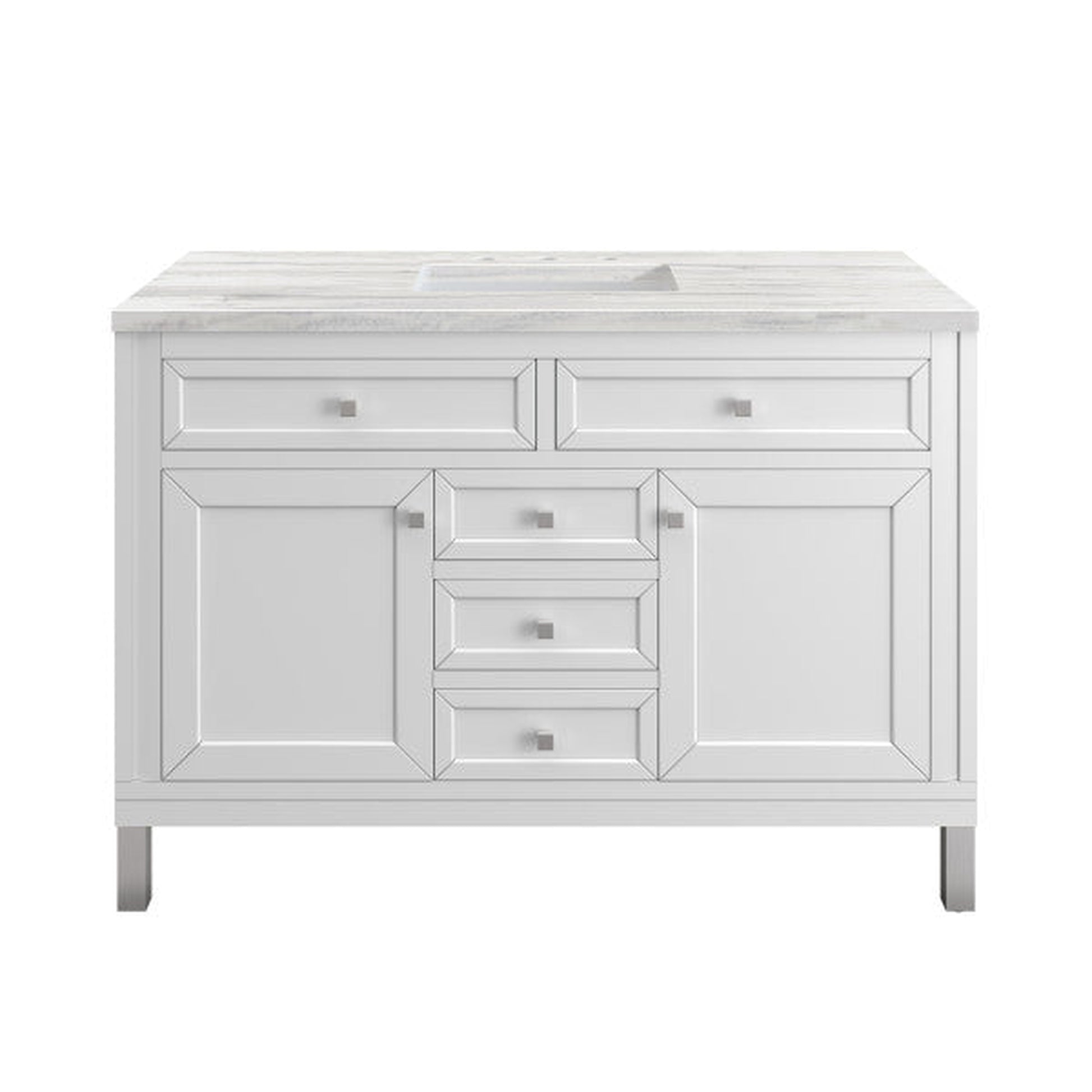 James Martin Vanities Chicago Brushed Nickel Knobs and Legs Set for V48"