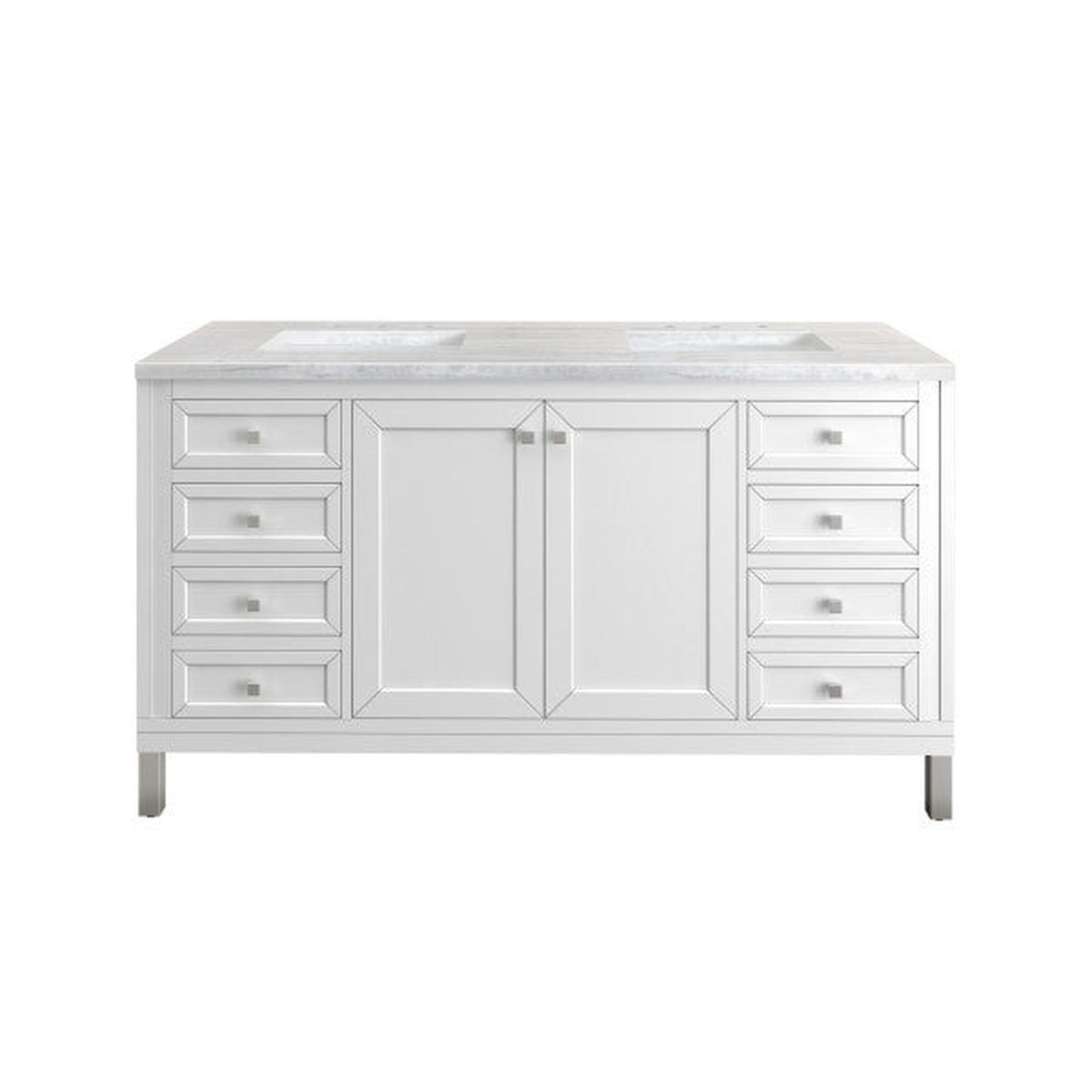 James Martin Vanities Chicago Brushed Nickel Knobs and Legs Set for V60"