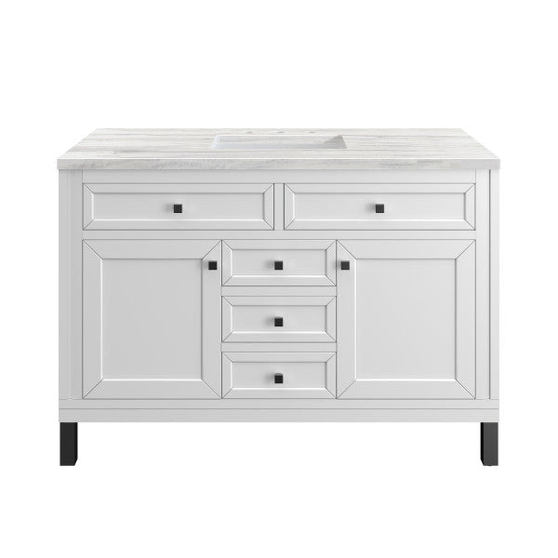 James Martin Vanities Chicago Matte Black Knobs and Legs Set for V48"