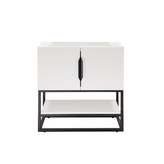 James Martin Vanities Columbia 31.5" Glossy White and Matte Black Single Vanity Cabinet