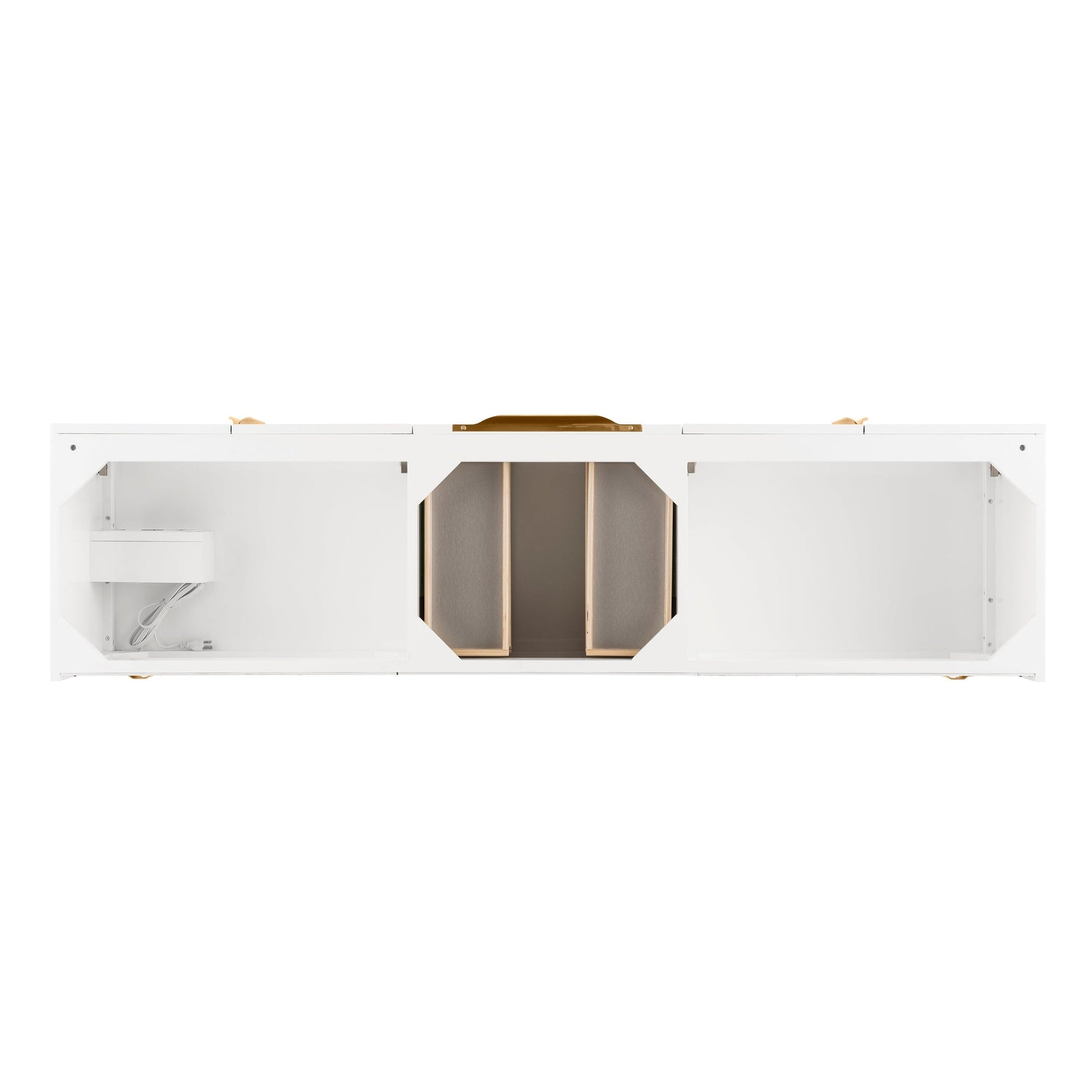 James Martin Vanities Columbia 72" Glossy White, Radiant Gold Double Vanity