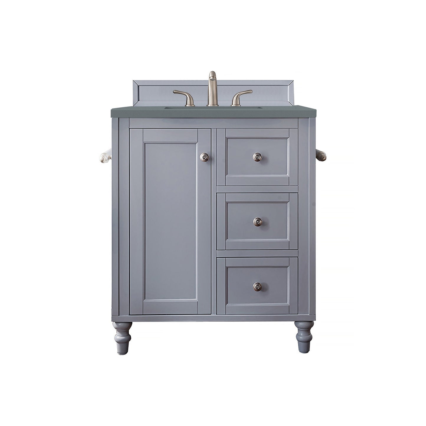 James Martin Vanities Copper Cove Encore 30" Silver Gray Single Vanity With 3cm Cala Blue Quartz Top