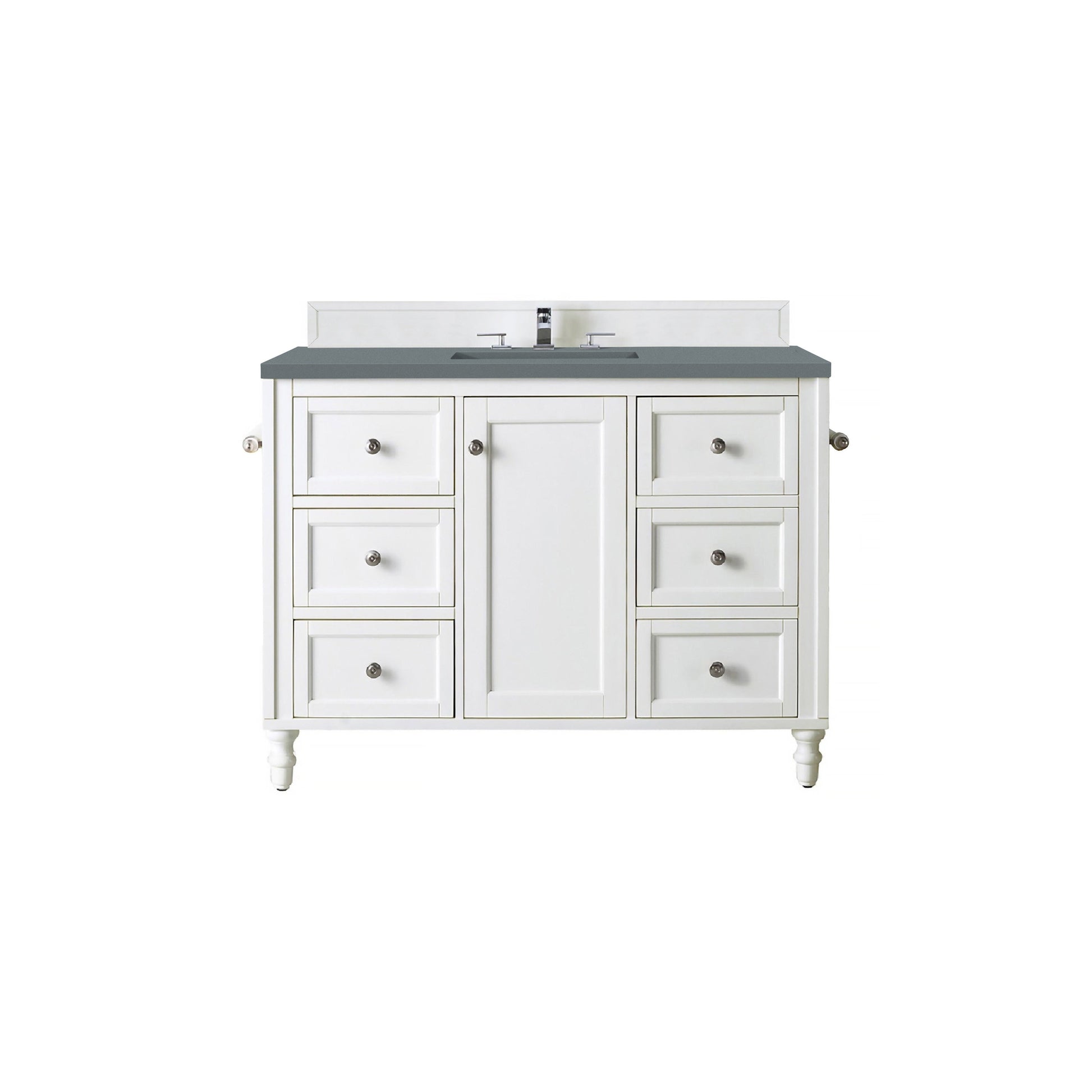 James Martin Vanities Copper Cove Encore 48" Bright White Single Vanity With 3cm Cala Blue Quartz Top