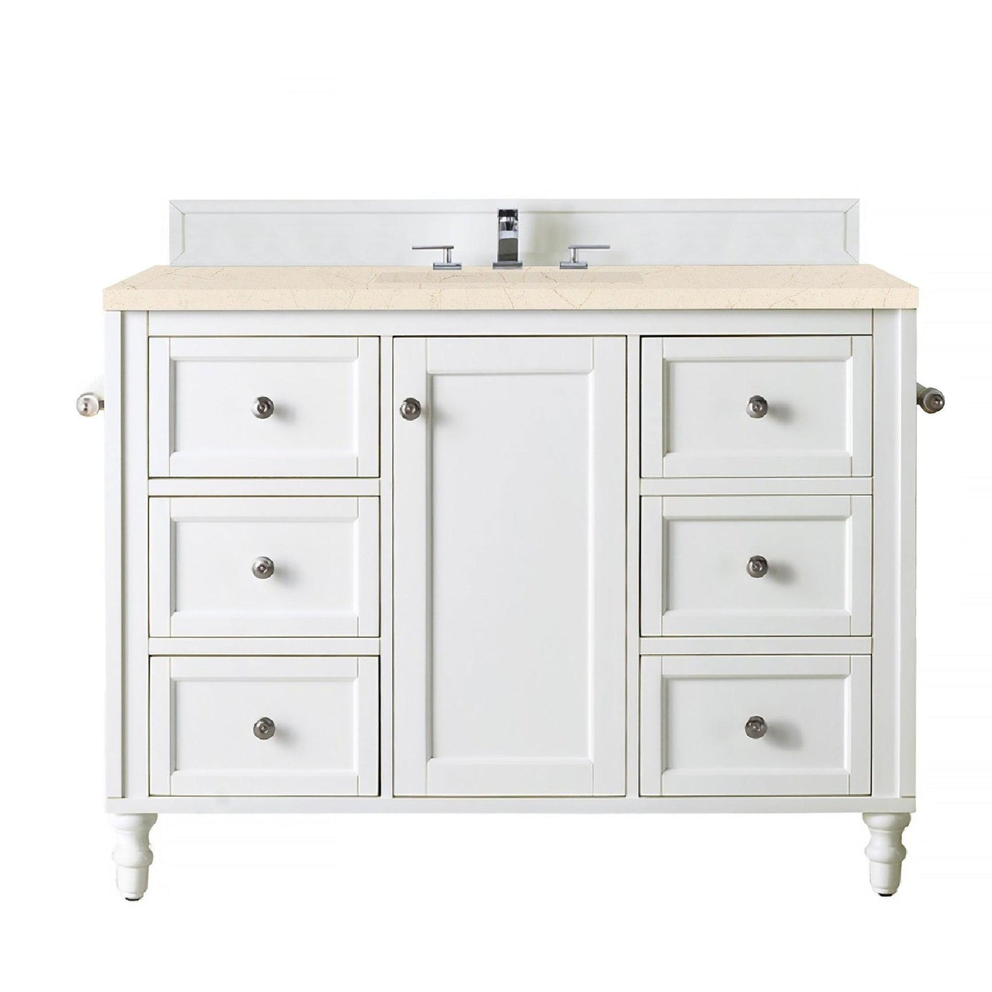 James Martin Vanities Copper Cove Encore 48" Bright White Single Vanity With 3cm Eternal Marfil Quartz Top