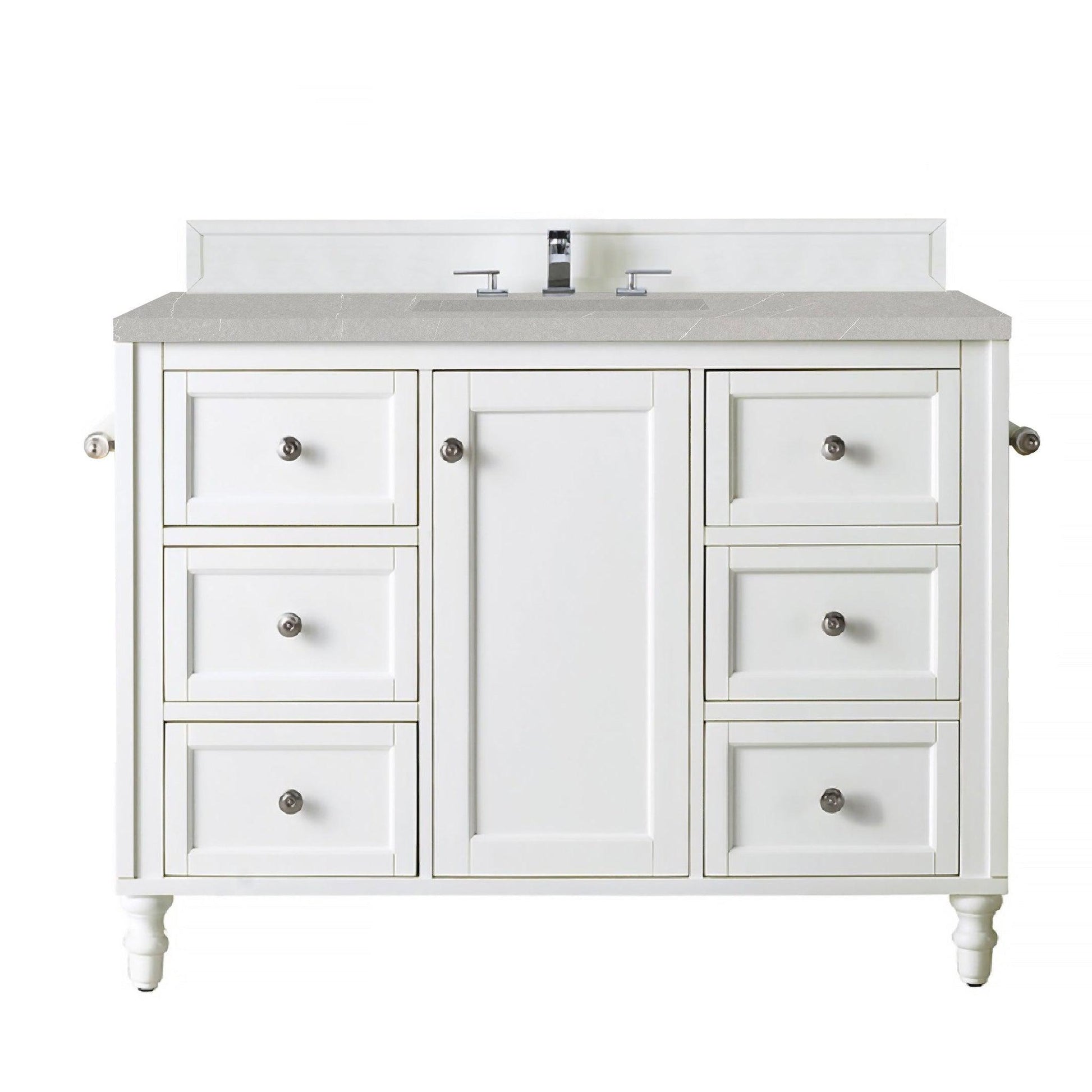 James Martin Vanities Copper Cove Encore 48" Bright White Single Vanity With 3cm Eternal Serena Quartz Top