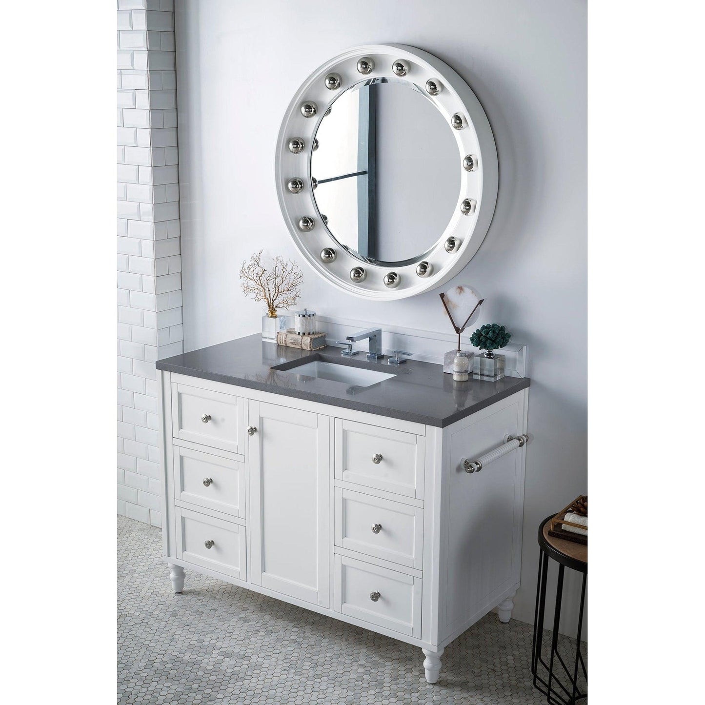 James Martin Vanities Copper Cove Encore 48" Bright White Single Vanity With 3cm Grey Expo Quartz Top