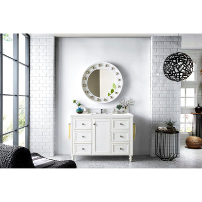 James Martin Vanities Copper Cove Encore 48" Bright White Single Vanity With 3cm White Zeus Quartz Top